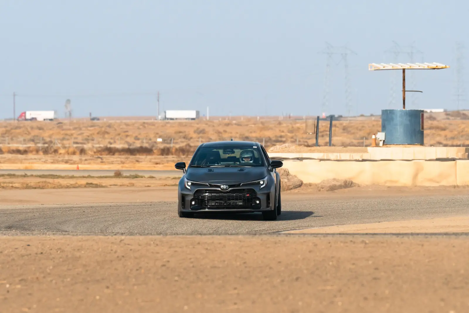 A Toyota GR Corolla on track